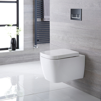 Pack WC suspendu - Avec bâti-support haut - Plaque de déclenchement rectangulaire noire chrome - Milton