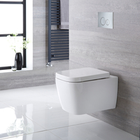 Pack WC suspendu - Avec bâti-support haut - Plaque de déclenchement ronde chromée - Milton