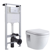 Pack WC Suspendu Compact - Cuvette,  Reservoir & Bati Support Complet - Hudson Reed