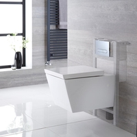 Pack WC suspendu moderne – Bâti-support – Blanc - Choix de plaque de déclenchement - Halwell
