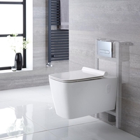 Pack WC suspendu moderne – Bâti-support – Blanc - Choix de plaque de déclenchement - Sandford
