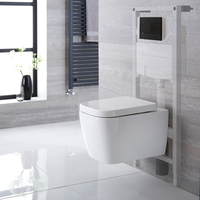 Pack WC suspendu moderne – Bâti-support haut – Blanc - Choix de plaque de déclenchement - Milton