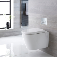 Pack WC suspendu sans bride - Avec bâti-support bas - Plaque de déclenchement rectangulaire chromée - Covelly