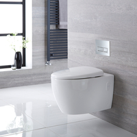 Pack WC suspendu sans bride - Avec bâti-support bas - Plaque de déclenchement rectangulaire chromée - Kenton