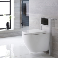 Pack WC suspendu sans bride - Bâti-support 82x40x15/20cm & Plaque de Déclenchement au Choix - Ashbury