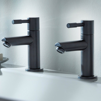 Paire de robinet baignoire - Moderne - Laiton noir - 2 trous - Hudson Reed Nox