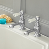 Paire de Robinets à Levier Rétro pour Baignoire – Chromée et blanche - Elizabeth