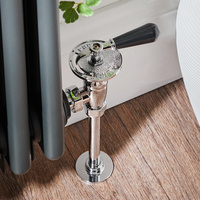 Paire de robinets de radiateur d’angle thermostatique - Design rétro – Chromé - Hudson Reed