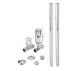 Paire de robinets de radiateur droits & tuyaux - Thermostatique - Design moderne - Chromé - Hudson Reed