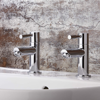 Paire de Robinets Pour Lavabo ou Baignoire - Laiton Massif Chromé - Moderne