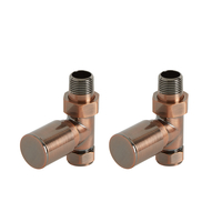 Paire robinet de radiateur droit - 15mm cuivre - Laiton bronze - Hudson Reed