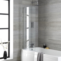 Pare baignoire douche incurvé – 140 cm x 80 cm – Portland