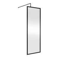 Paroi de douche à l’italienne – 185 x 70 cm - Noir mat - Design réversible - Hudson Reed