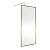 Paroi de douche à l’italienne – 185 x 90 cm - Laiton brossé - Design réversible - Hudson Reed