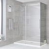 Paroi de douche coulissante rectangulaire - Sans cadre - 90 cm - Design moderne - Chromé - Portland - Hudson Reed
