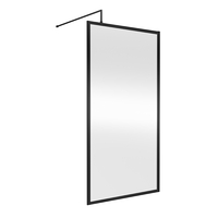 Paroi de douche italienne - 185 cm - Design réversible - 70 cm - Laiton brossé