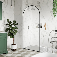 Paroi de douche italienne - Arrondie Arche Moderne - Receveur plat - Hudson Reed - 140 x 80 cm