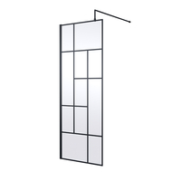 Paroi de douche italienne abstraite – Noir – 195 x 76 cm - Design moderne - Hudson Reed