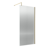 Paroi de douche italienne cannelée – 185 x 100 cm - Laiton brossé - Hudson Reed