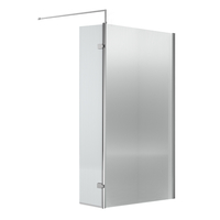 Paroi de douche italienne cannelée – 185 x 80 cm - Chromé - Avec paroi de retour pivotante - Hudson Reed