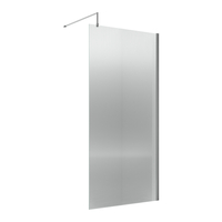 Paroi de douche italienne cannelée – 185 x 90 cm - Chromé - Hudson Reed