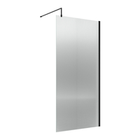 Paroi de douche italienne cannelée – 185 x 90 cm - Noir - Hudson Reed