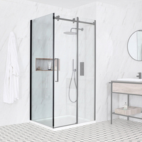 Paroi latérale sans cadre - Rectangulaire - Design moderne - Noir - 80 cm - Nox - Hudson Reed