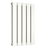 Petit radiateur design mural - Chauffage WC Double Étroit - Eau Chaude - 59, 5 x 35 cm - Blanc - Hudson Reed