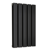 Petit radiateur design mural - Chauffage WC Double Étroit - Eau Chaude - 59, 5 x 35 cm - Noir - Hudson Reed