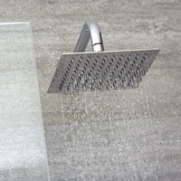 Pomme de Douche Carrée Fixe Orientable 20x20cm Acier Inoxydable Chromé