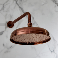 Pommeau de douche - Design rétro – 30 cm – Avec bras mural – Cuivre satiné – Elizabeth - Hudson Reed