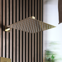 Pommeau de douche carré – 30 cm – Or satiné – Lyra