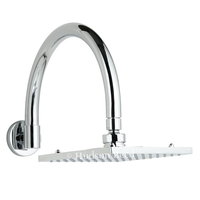 Pommeau de douche carré moderne de 20 cm et bras mural incurvé – Kubix