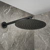 Pommeau de douche rond avec bras mural - 30 cm - Noir - Otto