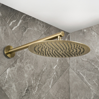 Pommeau de douche rond avec bras mural - 30 cm - Or satiné - Otto