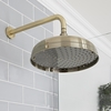 Pommeau de Douche Rétro - Design Rond Pluie Or Doré 30cm - Hudson Reed