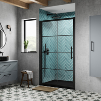 Porte de douche coulissante – Design moderne - Noir verrière – 140 cm – Poignée charnière - Apex - Hudson Reed