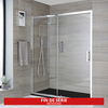 Porte de douche coulissante avec receveur anthracite à effet texturé – Choix de tailles - Portland