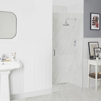 Porte de douche pivotante rectangulaire - Design rétro – 90 cm – Poignée charnière - Langley - Hudson Reed