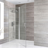 Porte de douche pivotante rectangulaire – 116 cm – Design moderne - Chromé – Poignée charnière - Portland - Hudson Reed