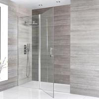 Porte de douche pivotante rectangulaire – 120 cm – Design moderne - Chromé – Poignée charnière - Portland - Hudson Reed