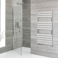 Porte de douche pivotante rectangulaire – 76 cm – Design moderne - Chromé – Poignée charnière - Portland - Hudson Reed
