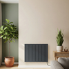 Radiateur à inertie sèche céramique – 1800W - Chauffage électrique mural wifi - Anthracite – Câblé – Leo – ECOSO par Hudson Reed