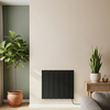 Radiateur à inertie sèche céramique – Noir – 56, 8 cm x 63, 1 cm – Sur prise – 1500W - Leo – ECOSO par Hudson Reed