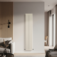 Radiateur blanc crème vertical design - 178 x 35 cm - Acier mural - 1 rang - Chauffage eau chaude - Hudson Reed