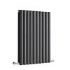 Radiateur design blanc - 80 x 59 cm - Design blanc mural double - Chauffage eau chaude - Hudson Reed Vitality