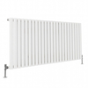Radiateur design horizontal - 59, 5 x 141, 6 cm - 1000W - Eau chaude - Acier blanc - Chauffage mural - Rang simple