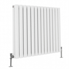 Radiateur design horizontal - 59, 5 x 83 cm - Double coeur - Eau chaude - 1000W - Acier blanc - Hudson Reed Quinn