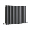 Radiateur design horizontal - 59, 5 x 83 cm - Double coeur - Eau chaude - 1000W - Acier gris - Hudson Reed Quinn