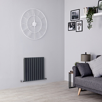 Radiateur design horizontal - 60 x 59 cm - 800W - Panneau double - Gris anthracite - Eau - Vitality par Hudson Reed